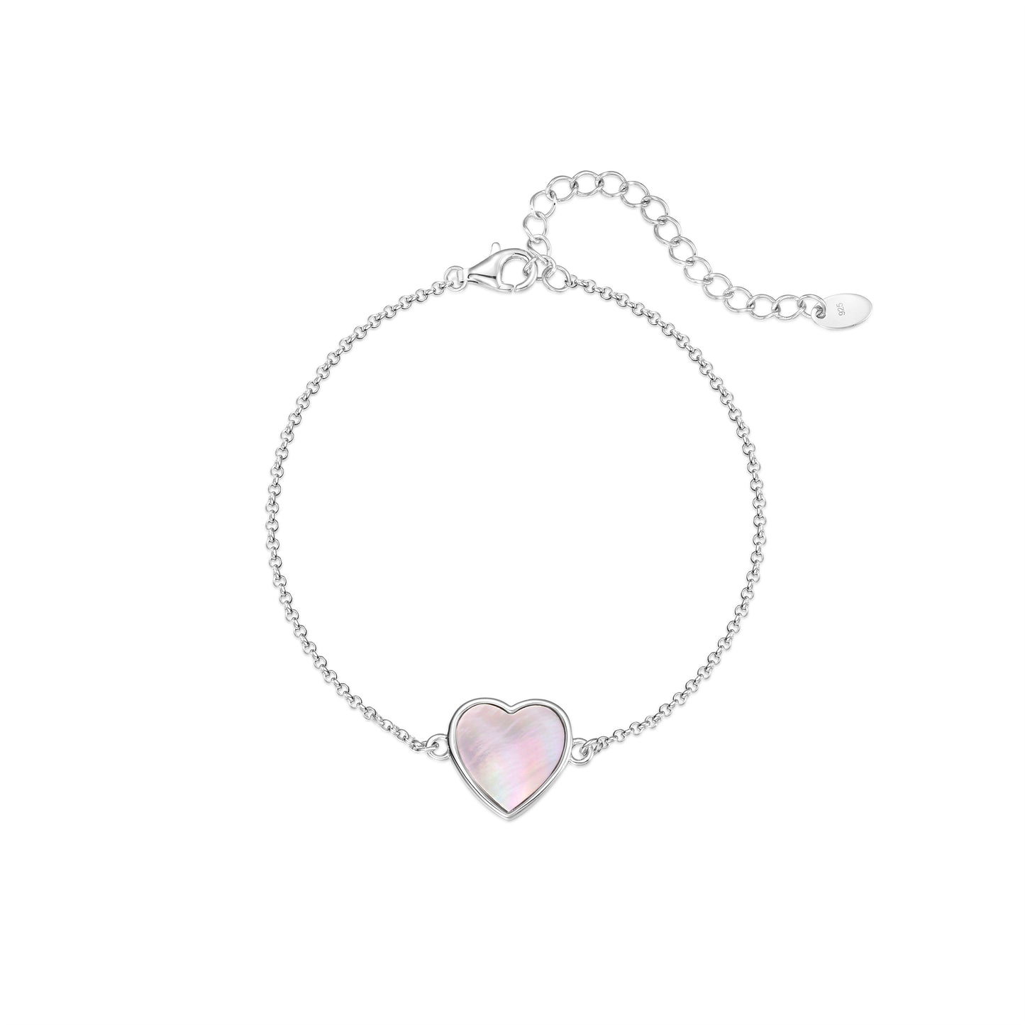 Bracelet Heart with pink mother of pearl