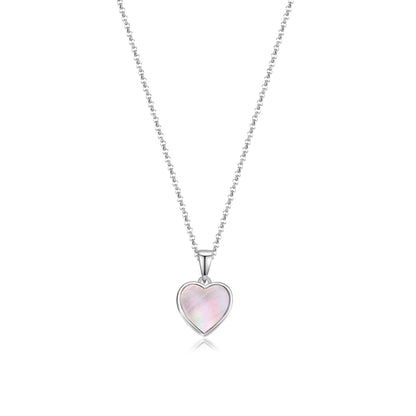Necklace Heart with pink mother of pearl