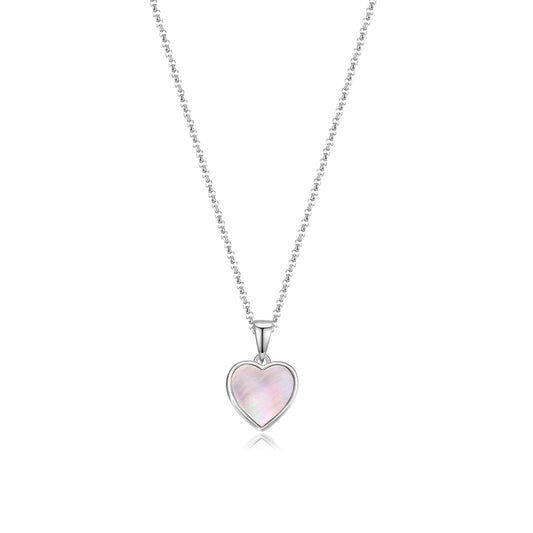 Necklace Heart with pink mother of pearl
