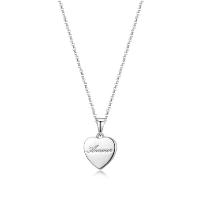 Necklace Heart with pink mother of pearl