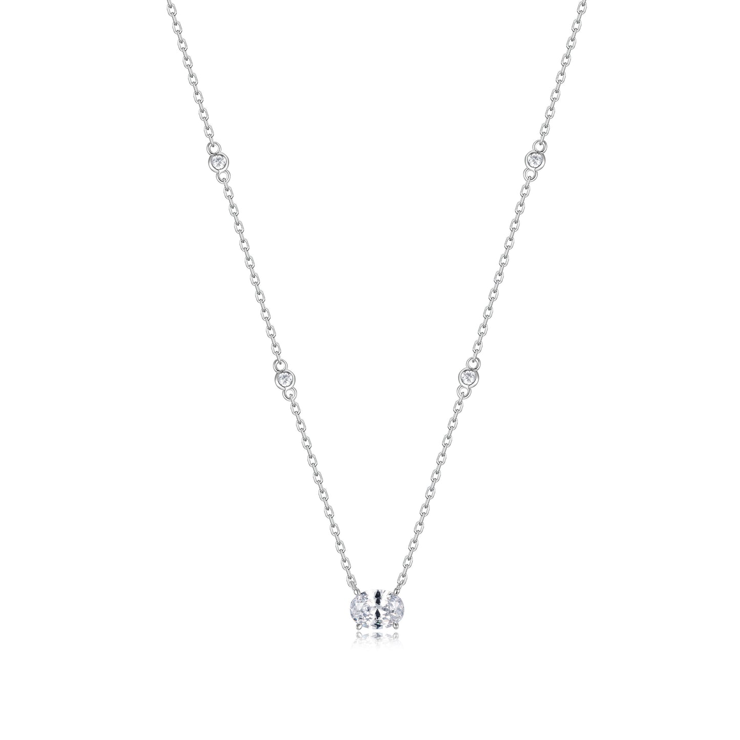 Necklace  with Oval cut high-grade cubic zirconia