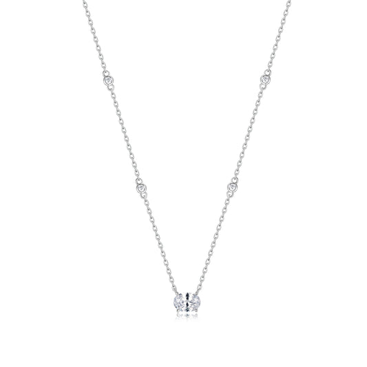 Necklace  with Oval cut high-grade cubic zirconia