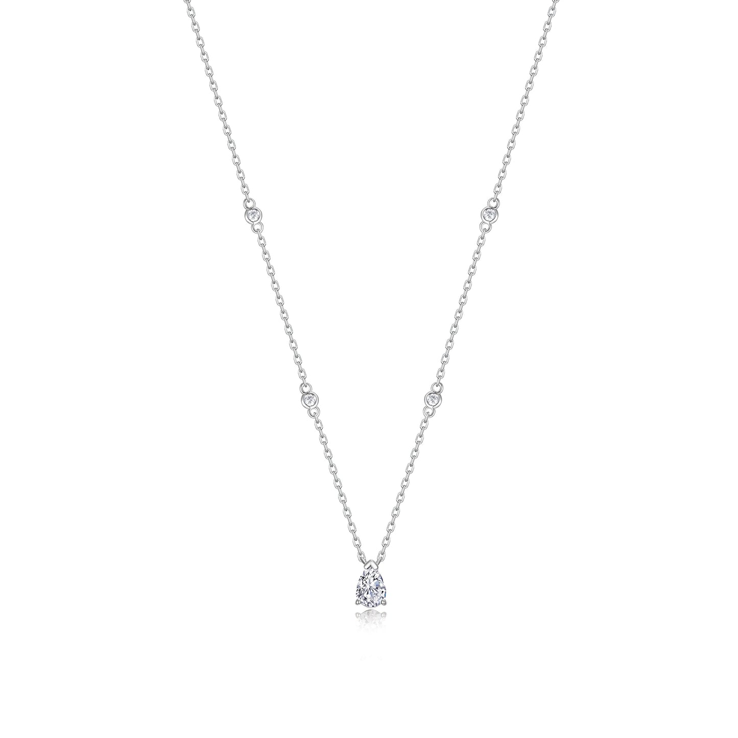Necklace  with pear cut high-grade cubic zirconia
