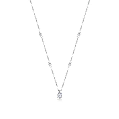 Necklace  with pear cut high-grade cubic zirconia