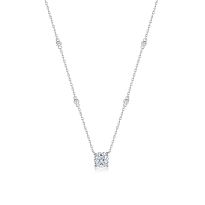 Necklace with Coushon cut high-grade cubic zirconia
