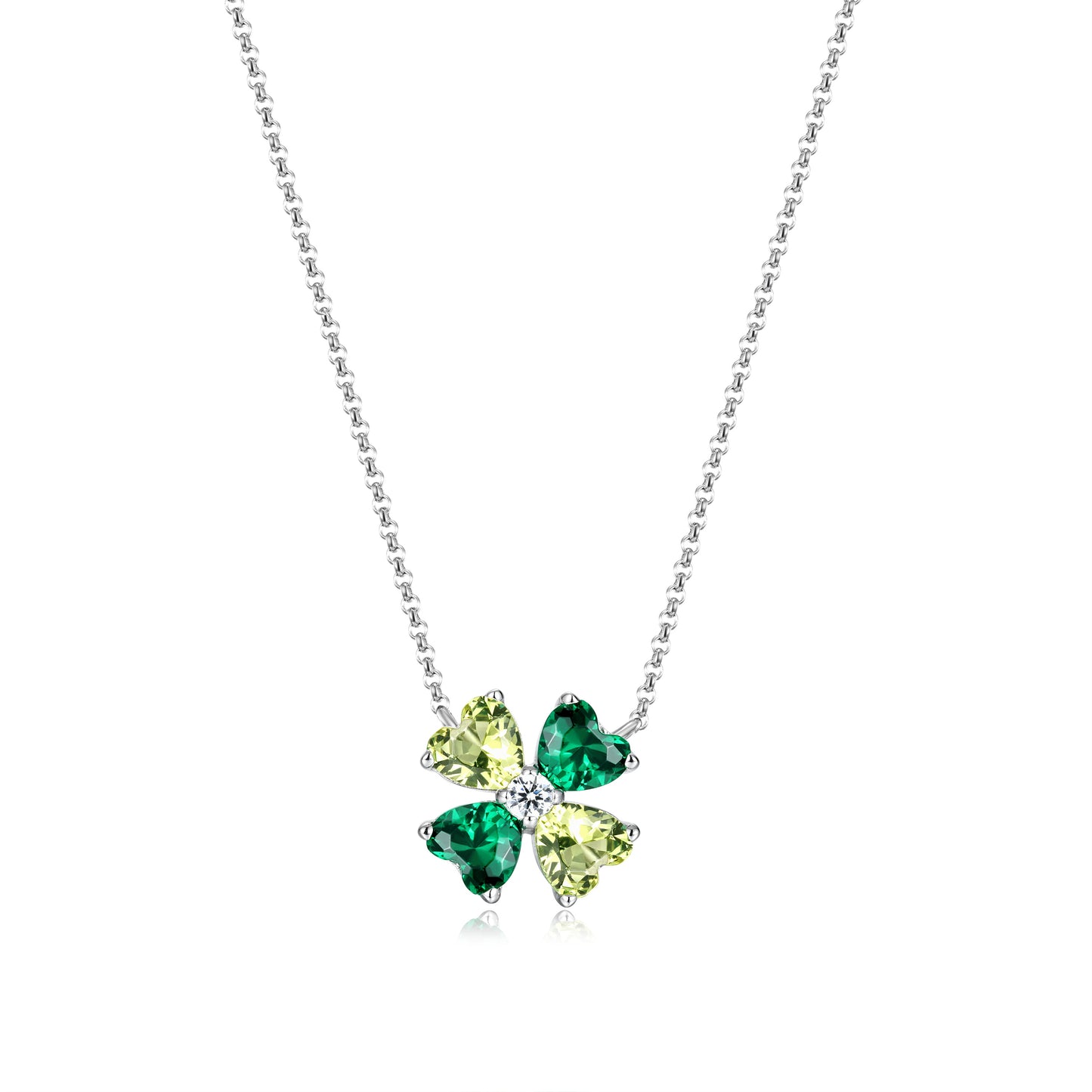 Necklace Lucky with green stones