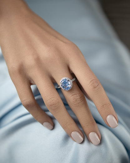 Ring with blue stone