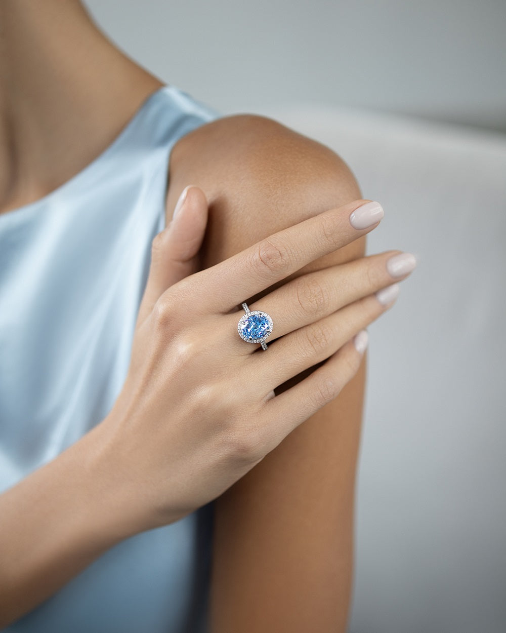 Ring with blue stone