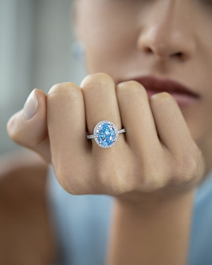 Ring with blue stone