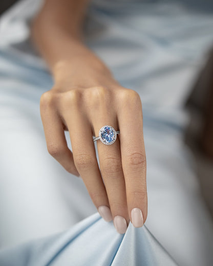 Ring with blue stone