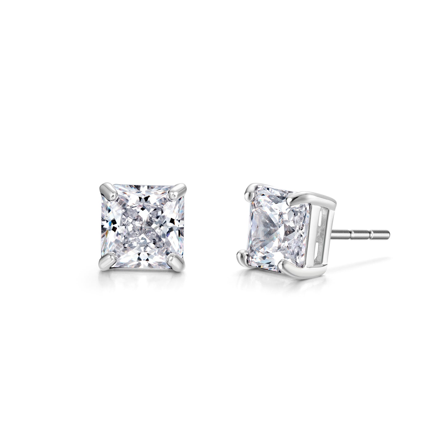 Earstuds with Cubic Zirconia Princess cut