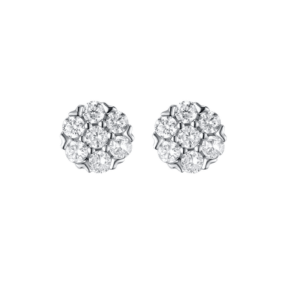 Stud earrings with a scattering of cubic zirconia