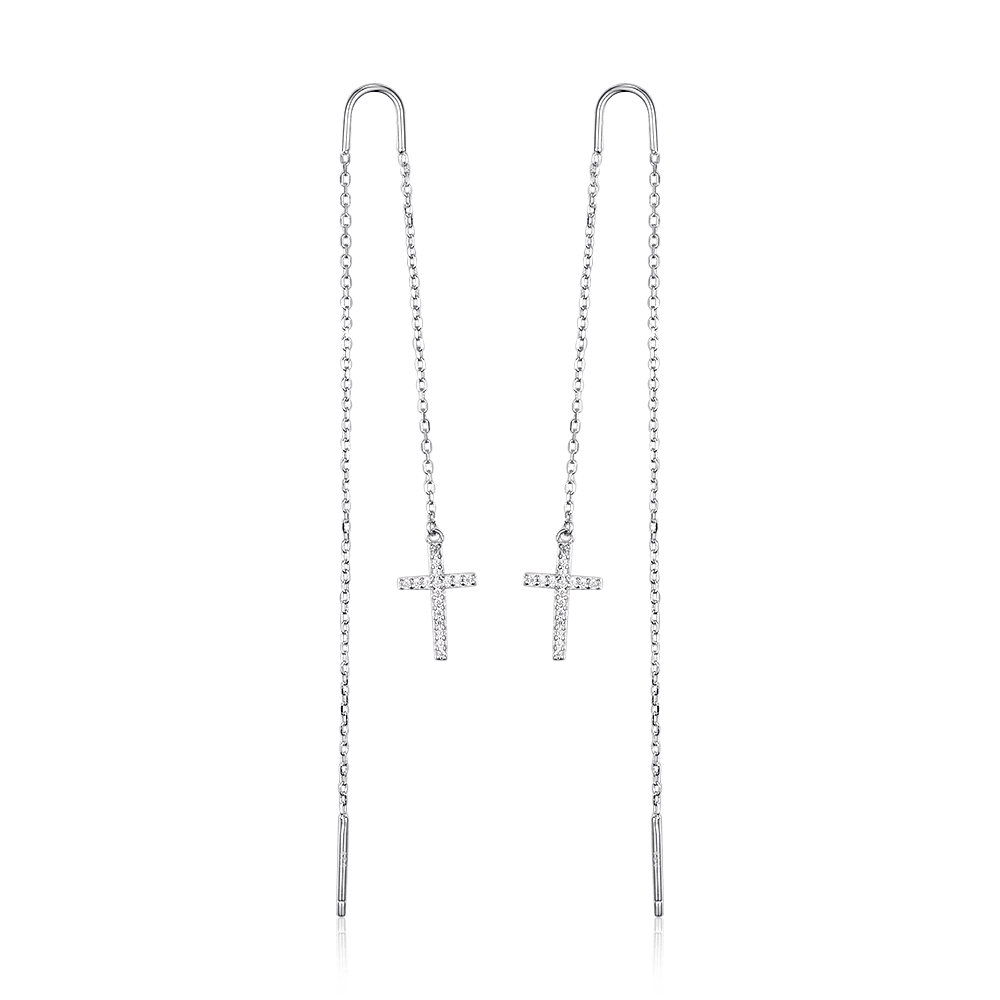 Earrings-broaches Crosses with lock