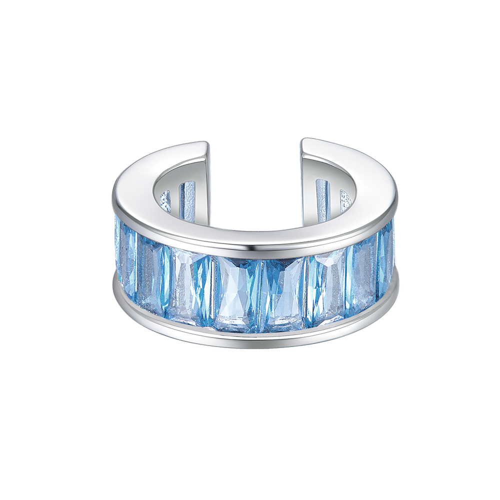Cuff with Blue Baguettes