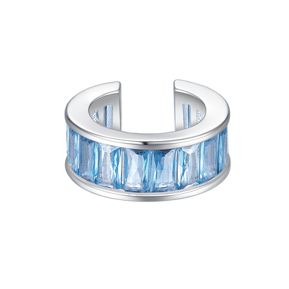 Cuff with Blue Baguettes