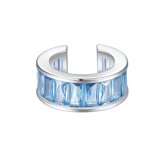 Cuff with Blue Baguettes