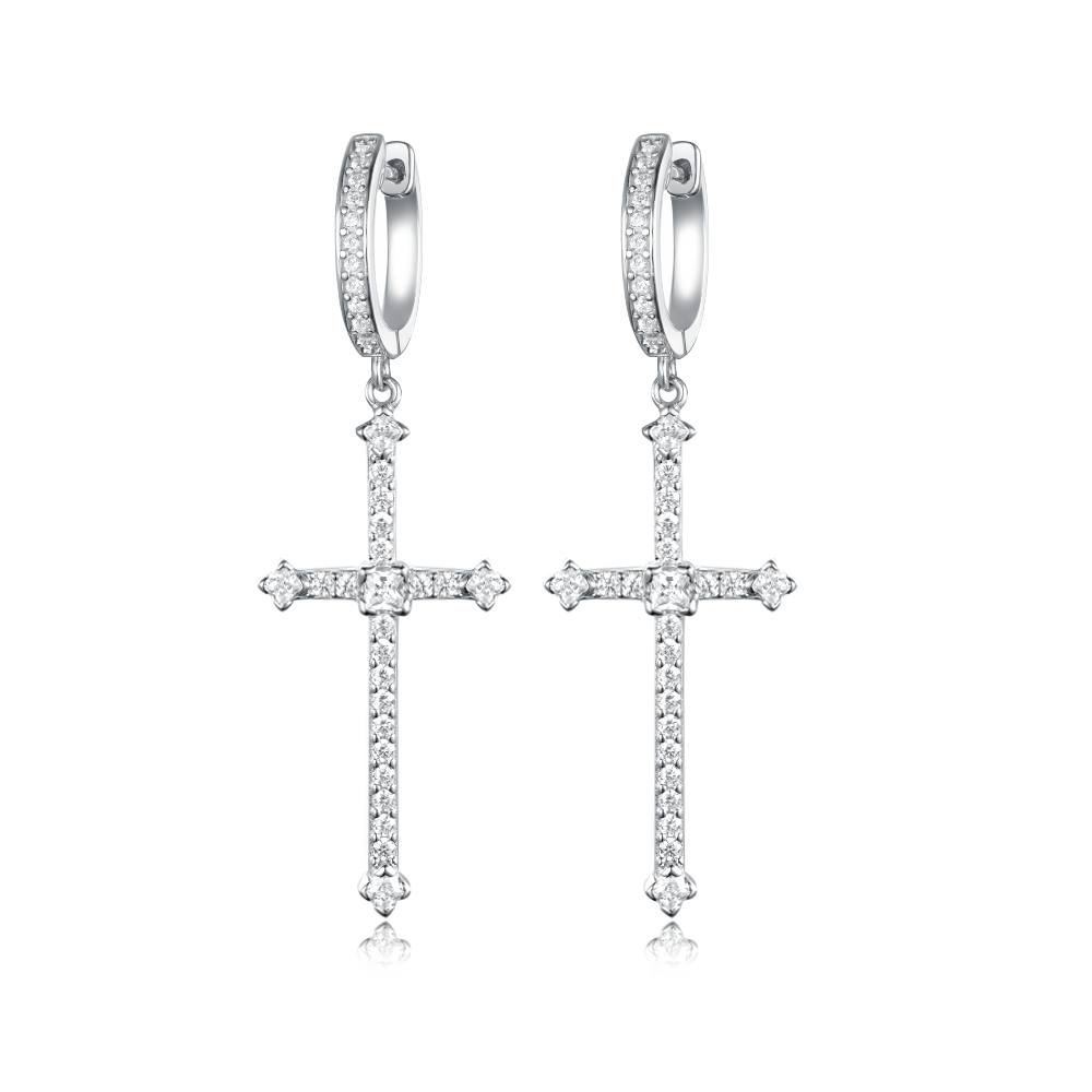 Earrings with Gothic crosses V2
