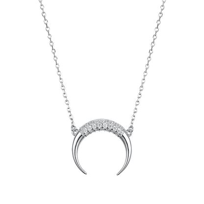 Necklace Lunula with stones 37 cm