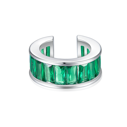 Cuff with emerald baguettes