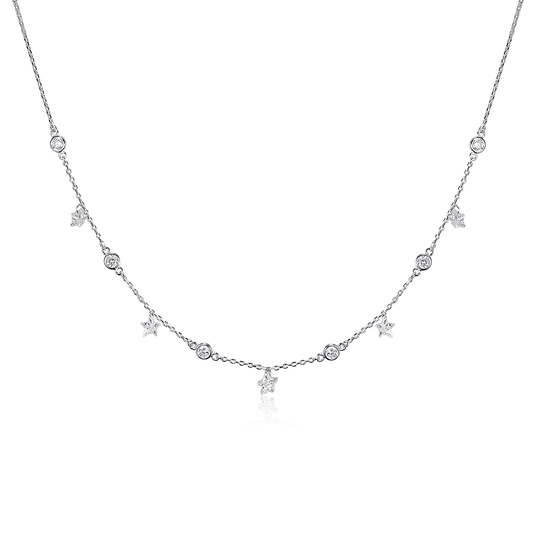 Necklace with floating stars