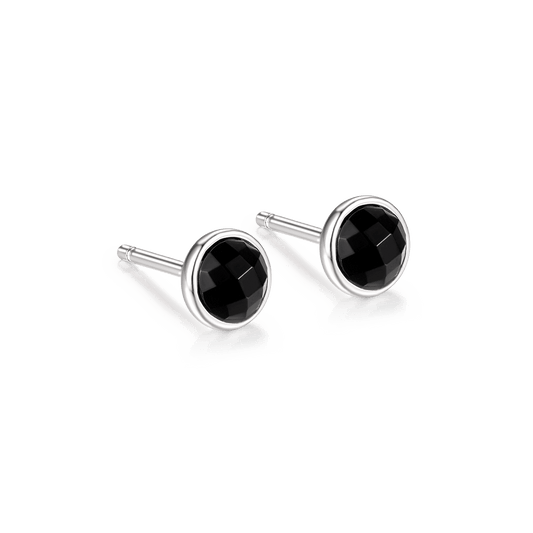 Stud earrings with onyx