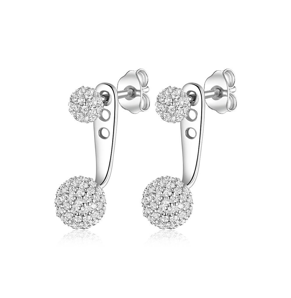 Sphere Jacket Earrings with Stones