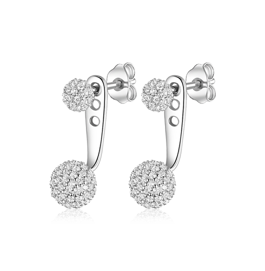 Sphere Jacket Earrings with Stones