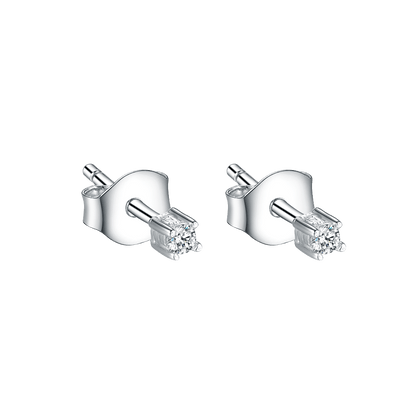 Stud earrings with cubic zirconia 2 mm