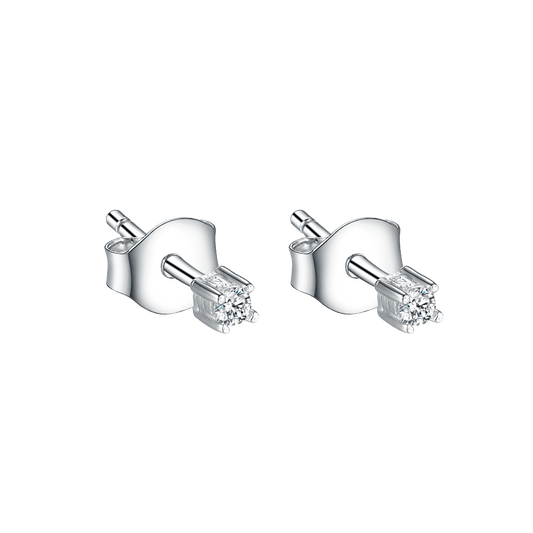 Stud earrings with cubic zirconia 2 mm