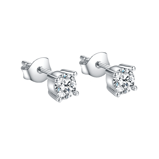 Stud earrings with cubic zirconia 4 mm