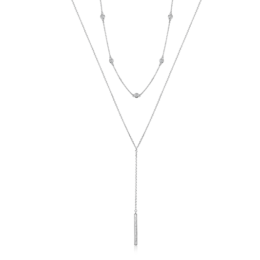 Double Tie Necklace Stripe