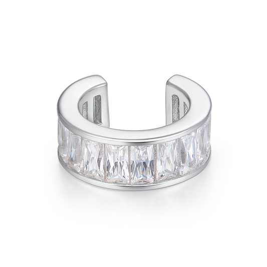 Cuff with stones in baguette cut