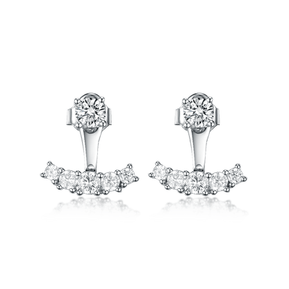 Earrings-jackets with large cubic zirconias