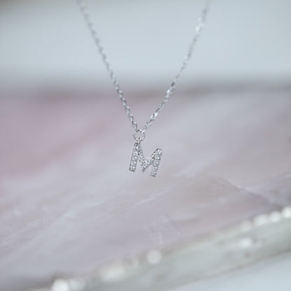 Necklace with letter M 40 cm