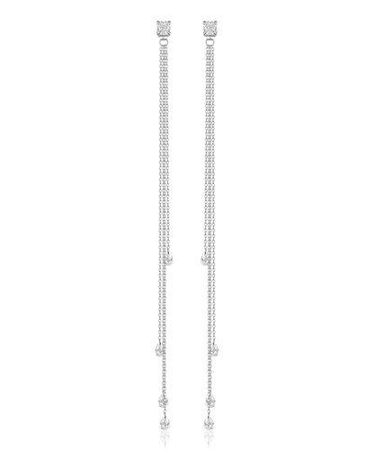 Long earrings with cushions