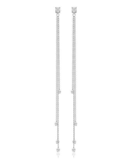 Long earrings with cushions