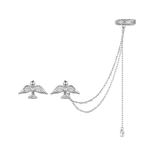 Cuff and stud earring Swallow