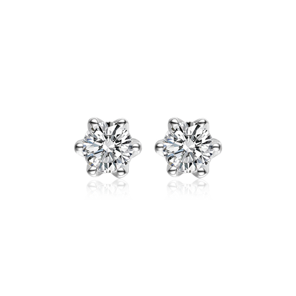 Stud earrings with cubic zirconia 3 mm