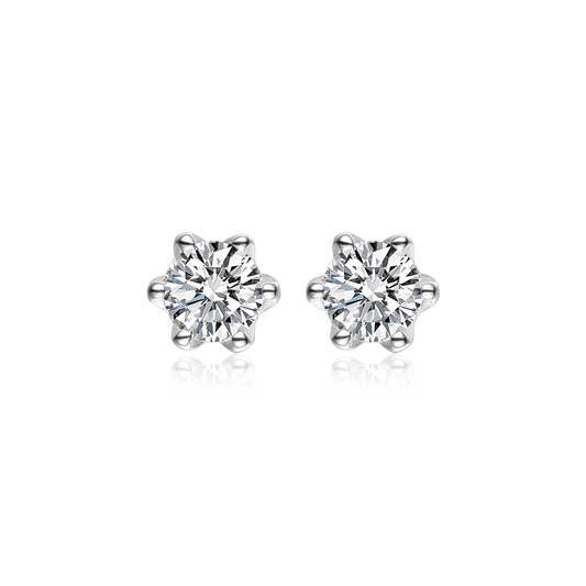 Stud earrings with cubic zirconia 3 mm