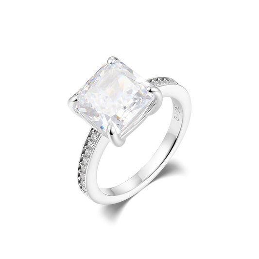Ring with a stone in a princess cut
