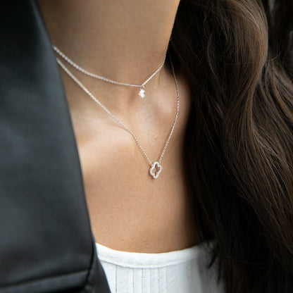 Necklace "Clover" with cubic zirconia