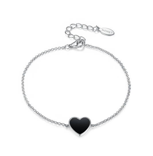 Bracelet Heart with onyx