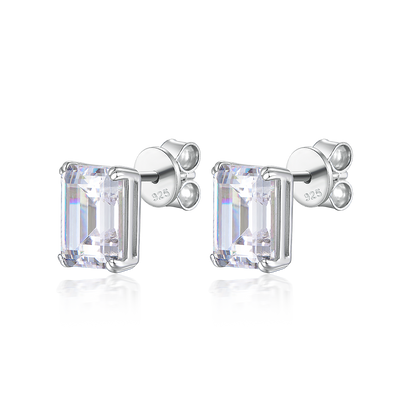 Earrings with stones in a baguette cut