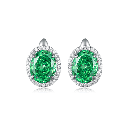 Earrings with emerald stones