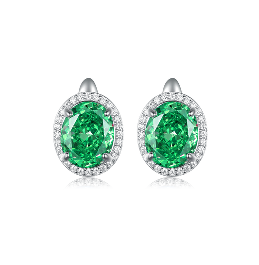 Earrings with emerald stones