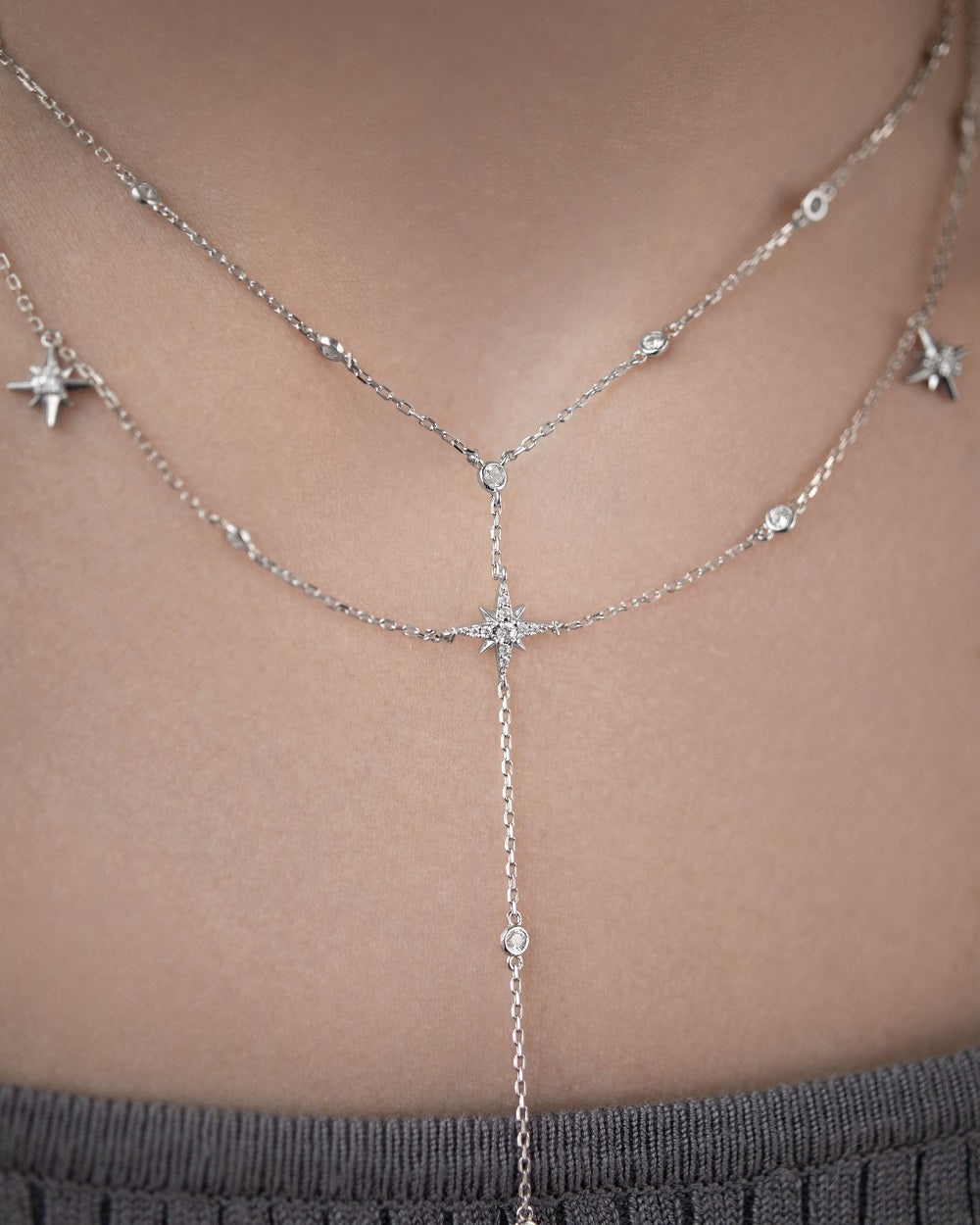 Double Tie Necklace Polar Star