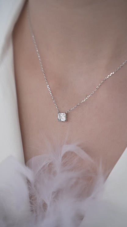 Necklace Princess cut CZ