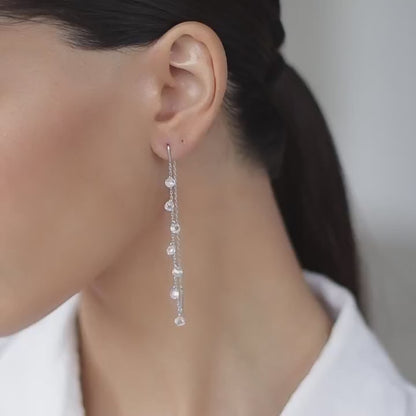 Earrings-broaches Dew drops with lock