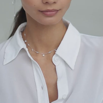 Necklace with floating stars