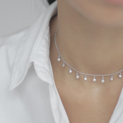 Necklace Rain with pearls